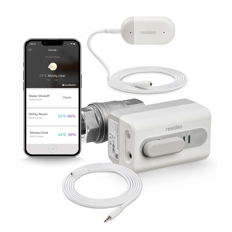Honeywell Home L5 WiFi Su Kaçağı Kesme Vanası, L1 WiFi Kaçak Dedektörü İçerir - VWS01Y015EE